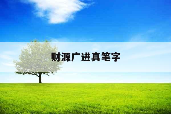 财源广进真笔字