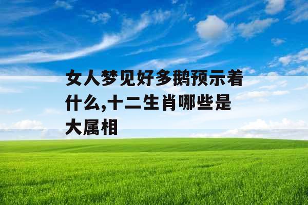 女人梦见好多鹅预示着什么,十二生肖哪些是大属相