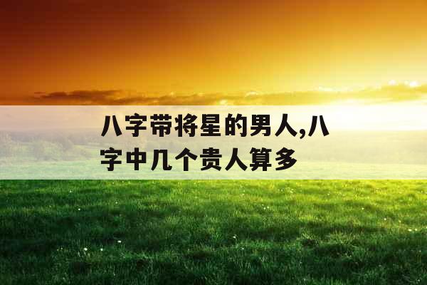 八字带将星的男人,八字中几个贵人算多