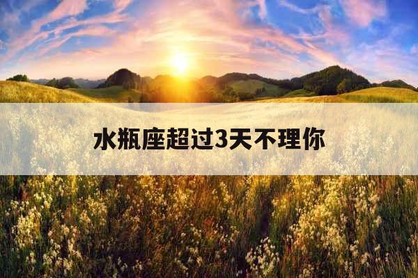 水瓶座超过3天不理你