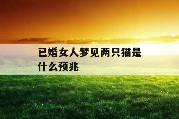 已婚女人梦见两只猫是什么预兆