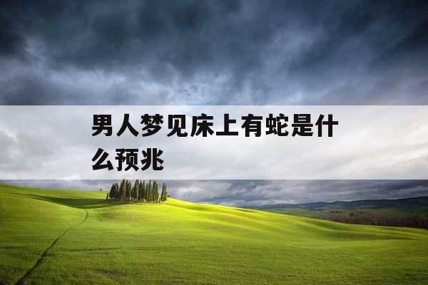 男人梦见床上有蛇是什么预兆