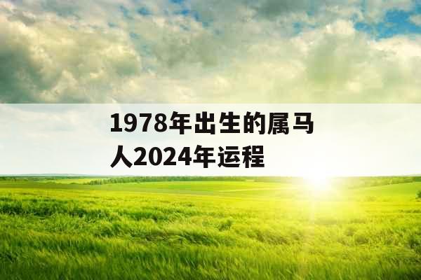 1978年出生的属马人2024年运程
