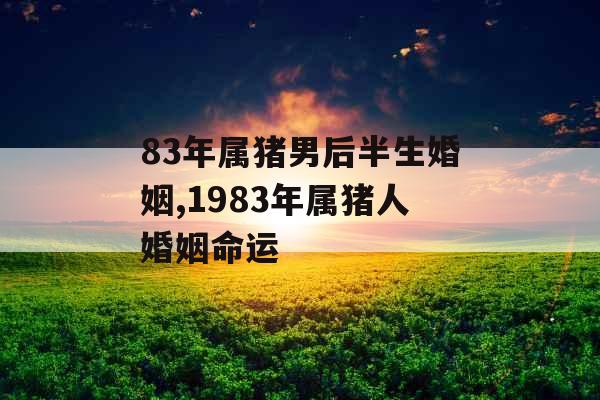 83年属猪男后半生婚姻,1983年属猪人婚姻命运