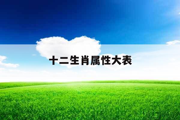 十二生肖属性大表