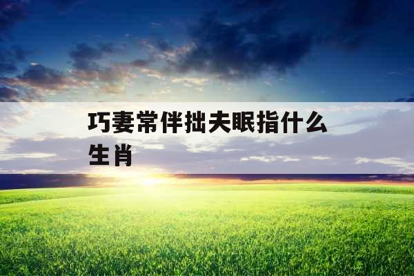 巧妻常伴拙夫眠指什么生肖