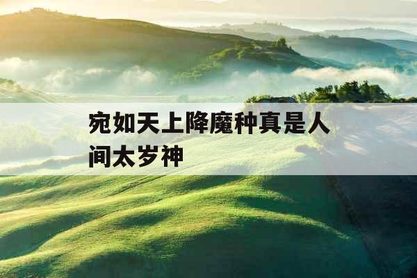 宛如天上降魔种真是人间太岁神