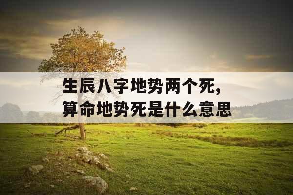 生辰八字地势两个死,算命地势死是什么意思 生辰八字地势两个死,算命地势死是什么意思
