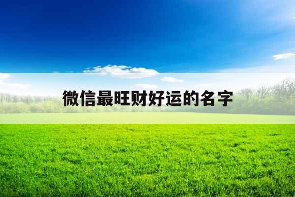 微信最旺财好运的名字