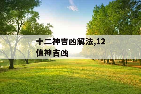 十二神吉凶解法,12值神吉凶