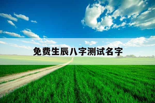 免费生辰八字测试名字
