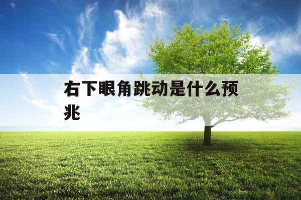 右下眼角跳动是什么预兆 右下眼角跳动是什么预兆