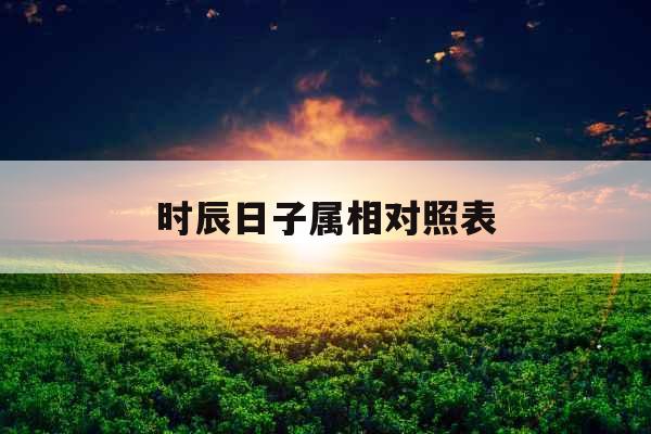 时辰日子属相对照表