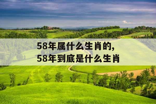 58年属什么生肖的,58年到底是什么生肖