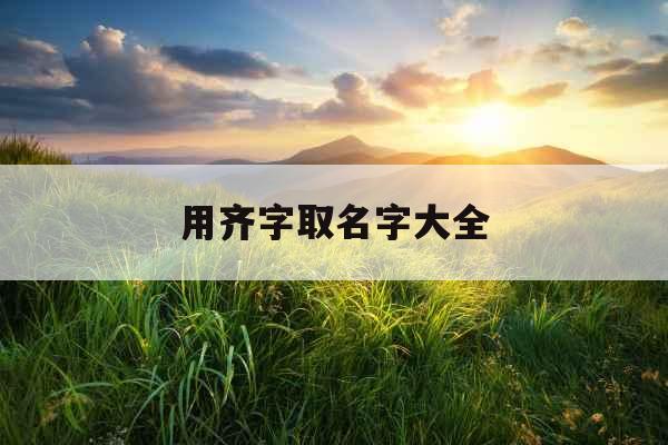 用齐字取名字大全