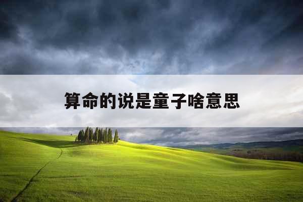 算命的说是童子啥意思