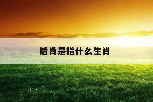 后肖是指什么生肖 