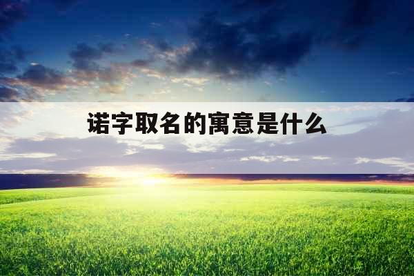 诺字取名的寓意是什么 