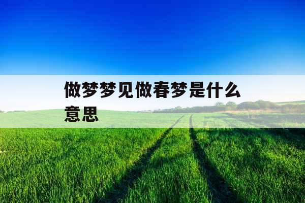 做梦梦见做春梦是什么意思 