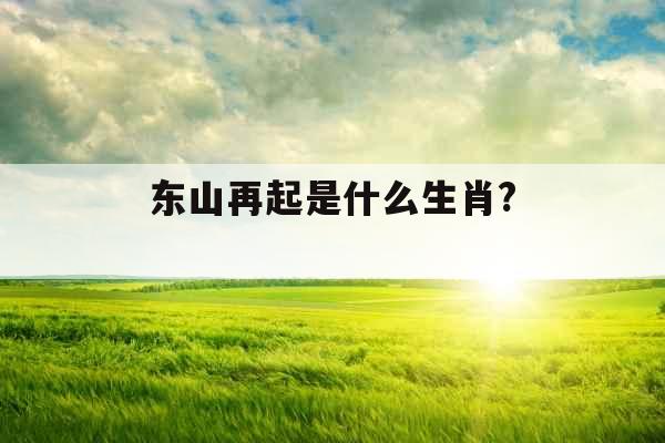 东山再起是什么生肖? 