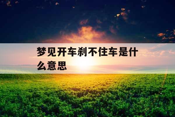 梦见开车刹不住车是什么意思 
