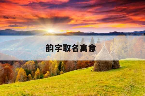 韵字取名寓意 