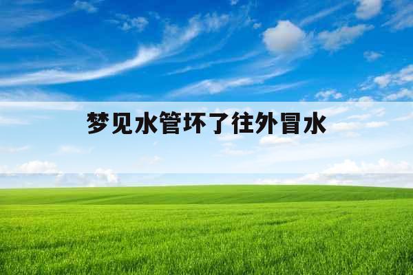 梦见水管坏了往外冒水 