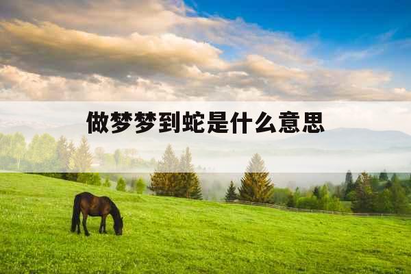 做梦梦到蛇是什么意思 