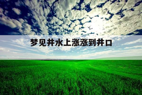 梦见井水上涨涨到井口 