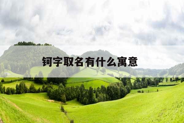 钶字取名有什么寓意 
