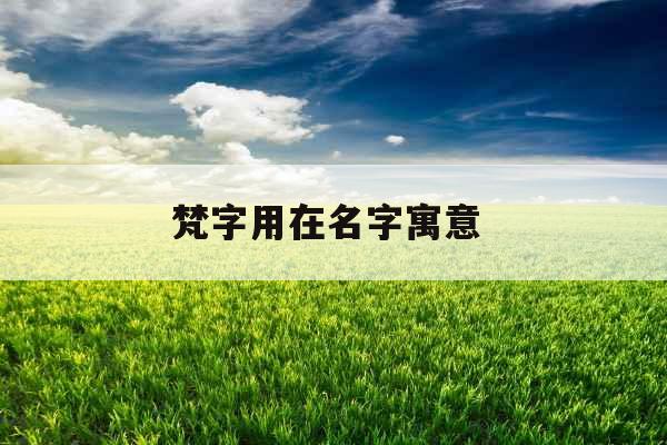 梵字用在名字寓意 
