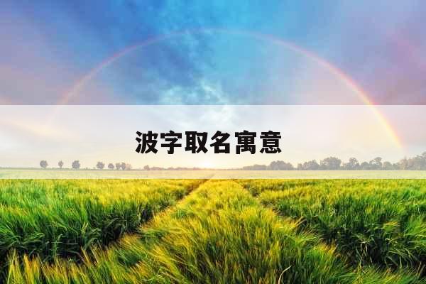 波字取名寓意 