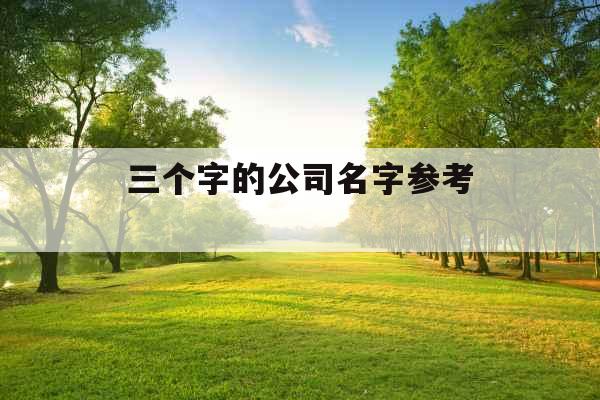 三个字的公司名字参考 