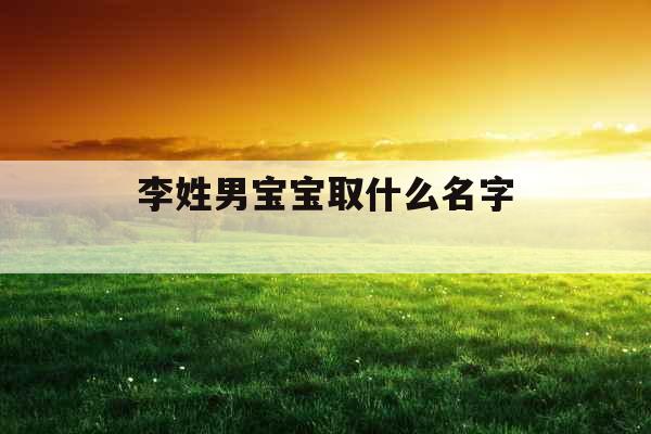 李姓男宝宝取什么名字 