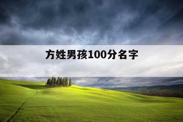 方姓男孩100分名字 