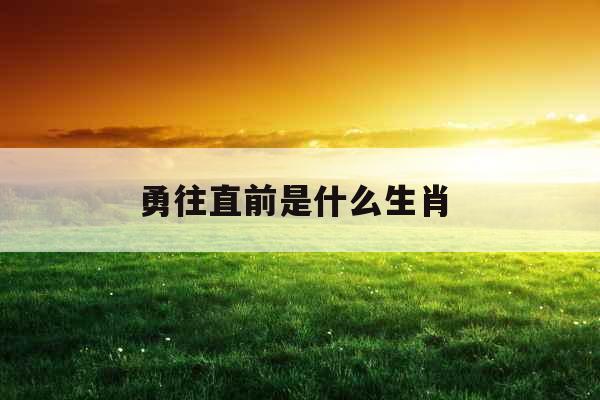 勇往直前是什么生肖 