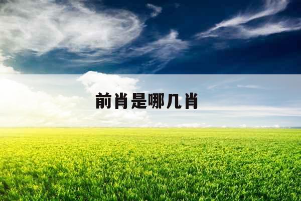 前肖是哪几肖 