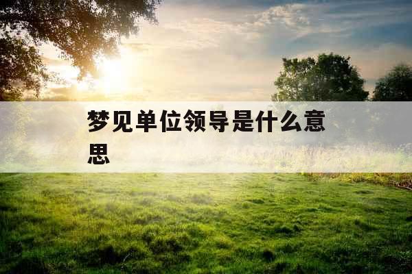 梦见单位领导是什么意思 