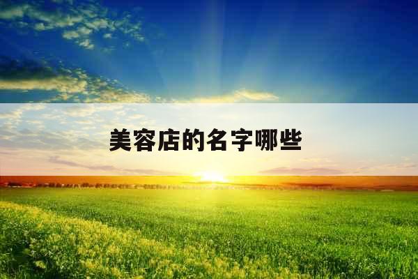 美容店的名字哪些 