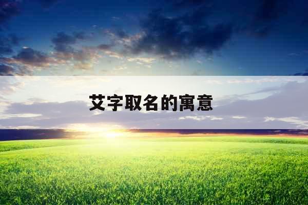 艾字取名的寓意 