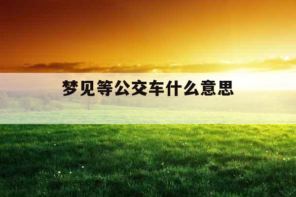 梦见等公交车什么意思 