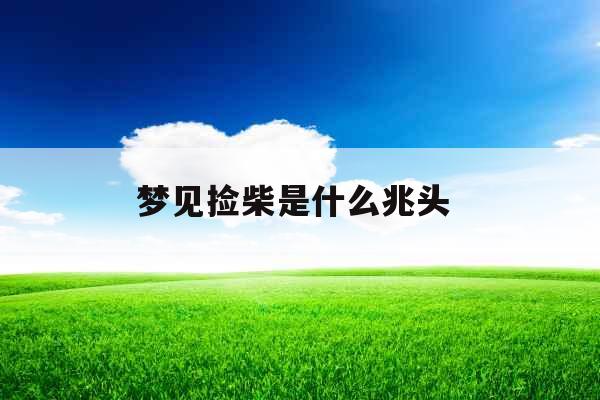 梦见捡柴是什么兆头 