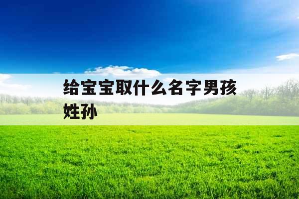 给宝宝取什么名字男孩姓孙 