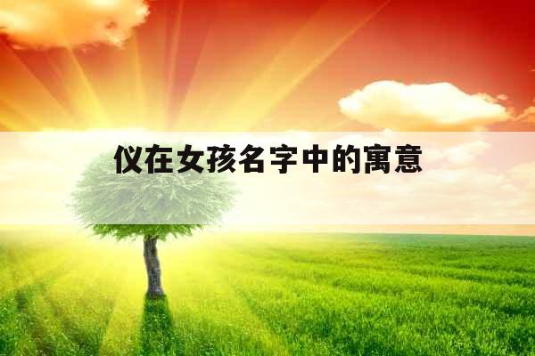 仪在女孩名字中的寓意 