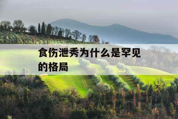 食伤泄秀为什么是罕见的格局 