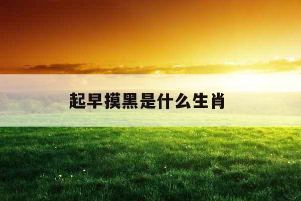 起早摸黑是什么生肖 