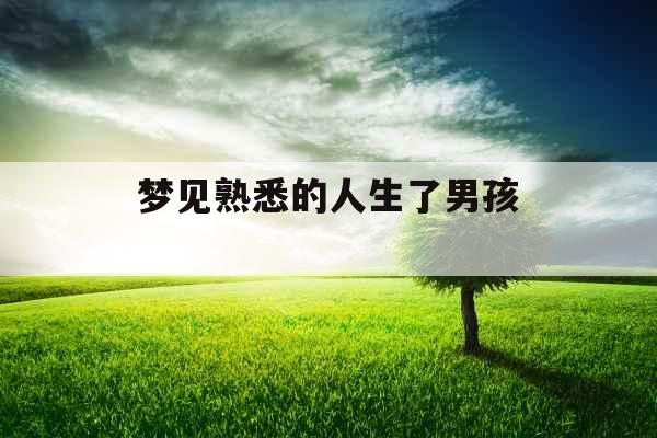 梦见熟悉的人生了男孩 