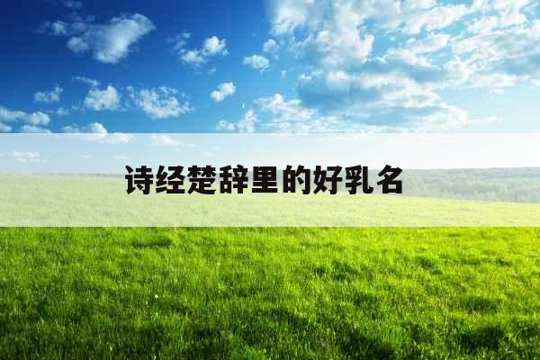 诗经楚辞里的好乳名 