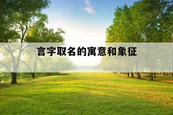 言字取名的寓意和象征 