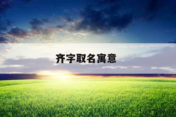 齐字取名寓意 